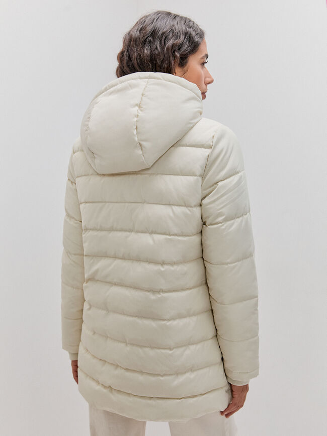 CHAQUETA LARGA ACOLCHADA Crudo