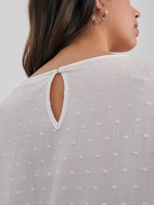 BLUSA ESCOTE ENTREDÓS Blanco Hueso image number null
