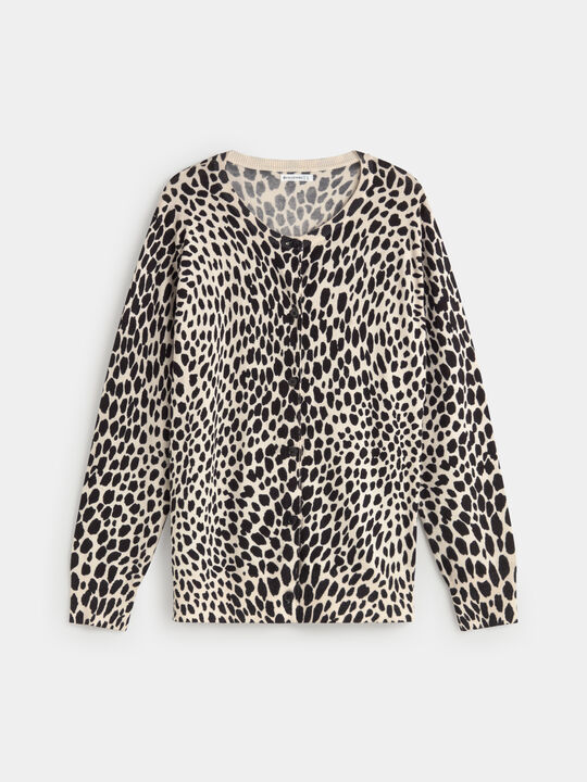 CARDIGAN ESTAMPADO Crudo image number null