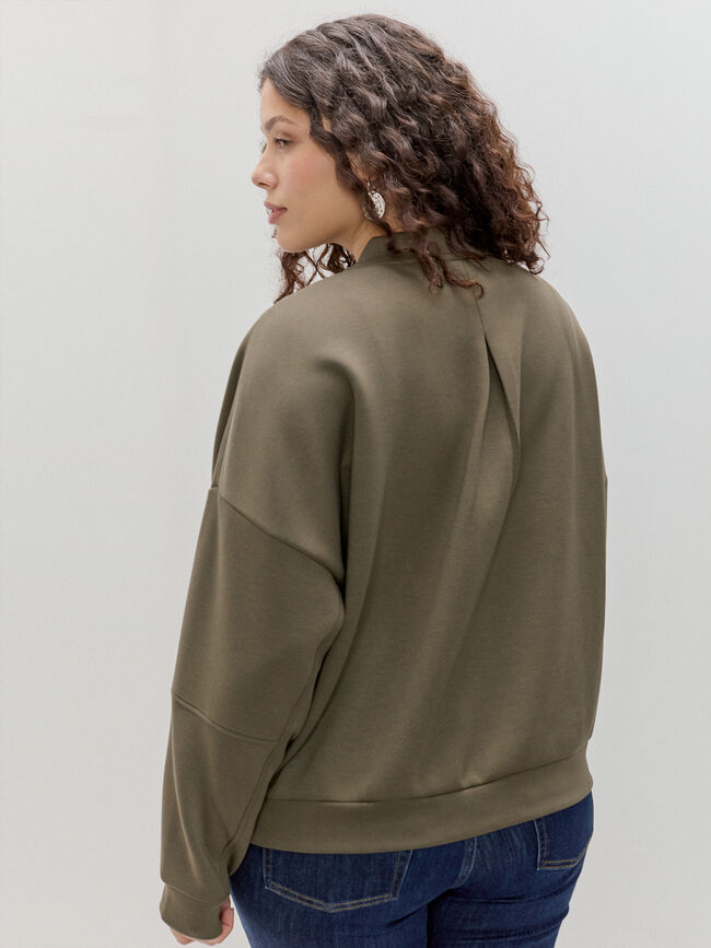 BOMBER DETALLE ESPALDA kaki oscuro