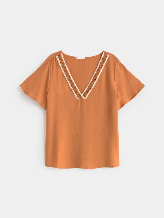 BLUSA FORNITURA ESCOTE Marron viejo image number null