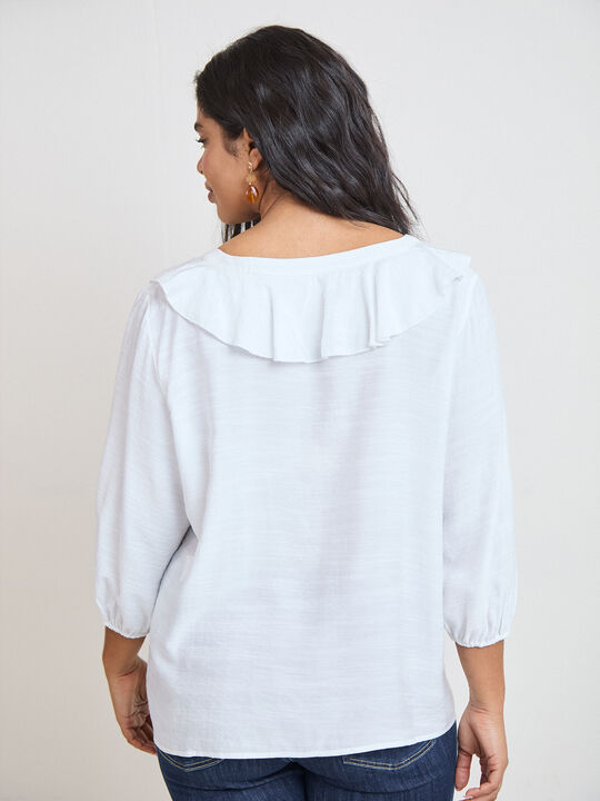BLUSA VOLANTE Blanco Optico image number null