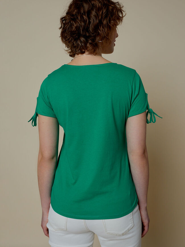 Camiseta detalle nudo 100% algodón Verde Brillante