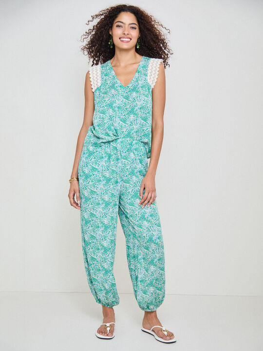 PANTAL&Oacute;N BOMBACHO ESTAMPADO Hoja image number null