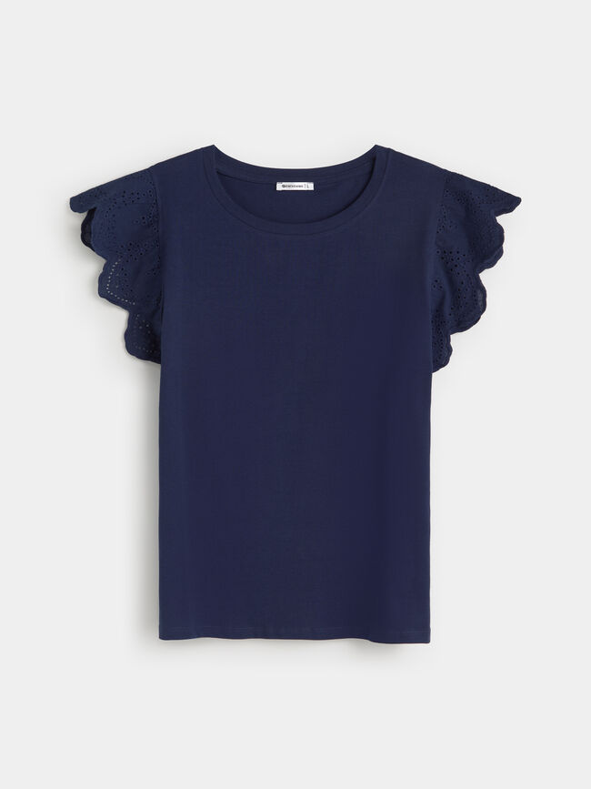 CAMISETA DETALLE VOLANTE Azul Noche