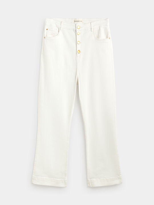PANTALON DENIM ACAMPANADO Blanco Optico image number null
