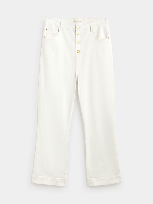 PANTALON DENIM ACAMPANADO Blanco Optico
