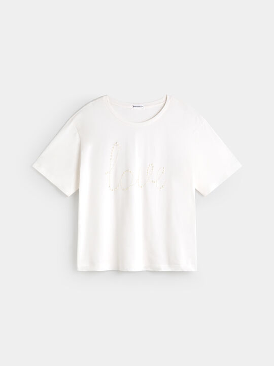 CAMISETA PERLAS LOVE Crudo image number null
