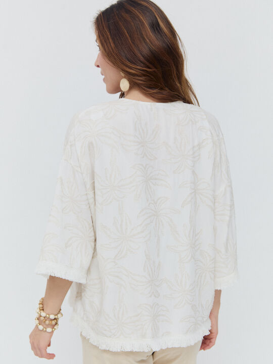 KIMONO CON FLECOS Crudo image number null