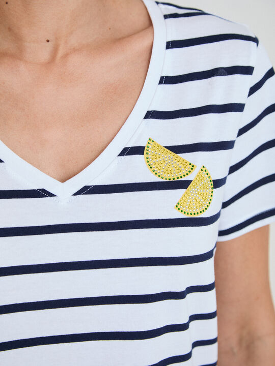 CAMISETA LIMONES BRILLANTES Blanco Optico image number null