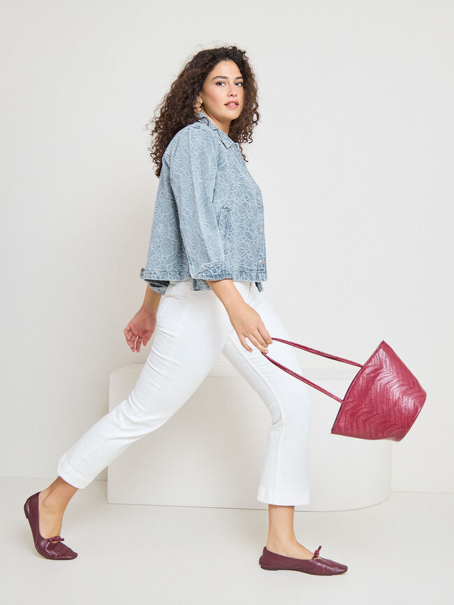 CAZADORA VAQUERA FLORES Light Blue Wash