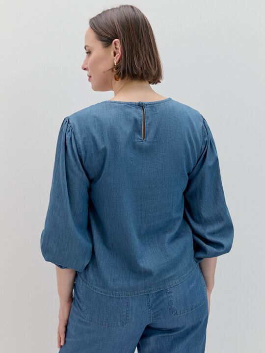 TOP VAQUERO BORDADO Mid blue image number null