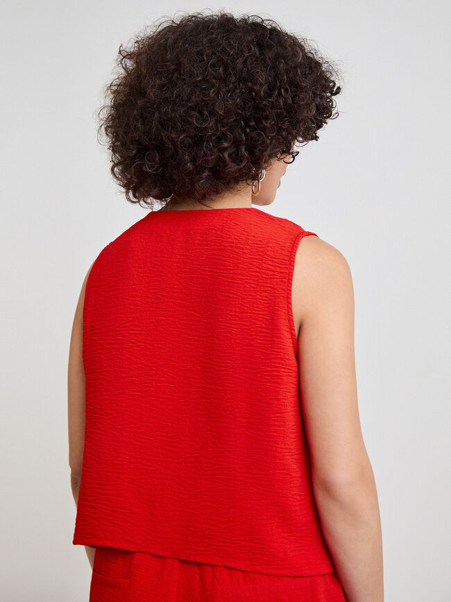 CHALECO BOTONES PEQUE&Ntilde;OS Rojo Flama