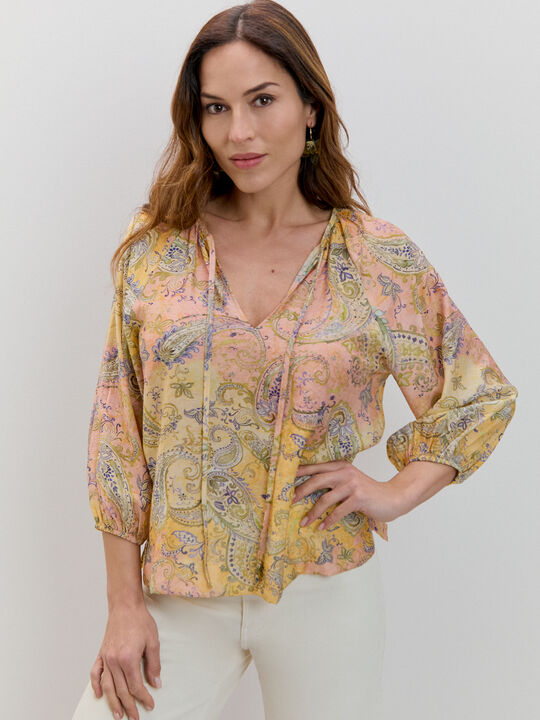 BLUSA VOLANTE RAYAS Crudo image number null