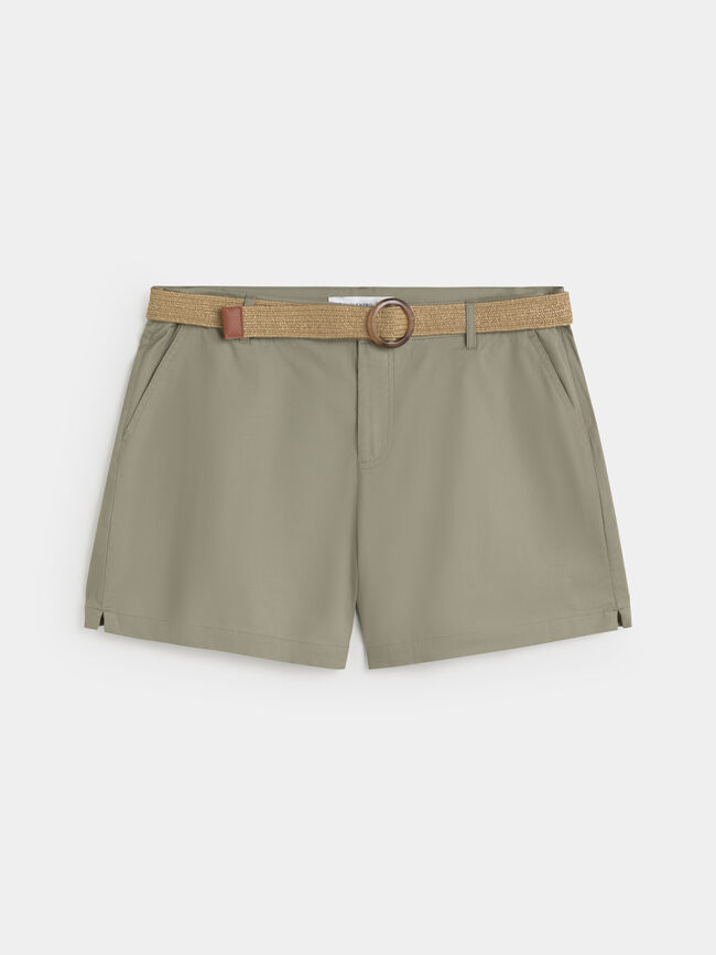 PANTAL&Oacute;N CORTO CINTUR&Oacute;N kaki claro