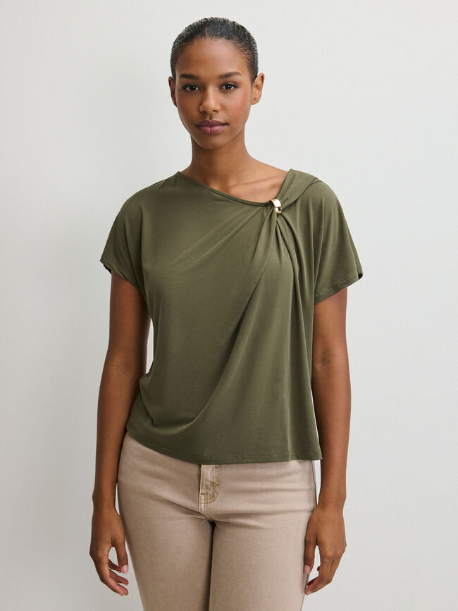 CAMISETA OVERSIZE PIEZA METALICA. P.ROMA Kaki