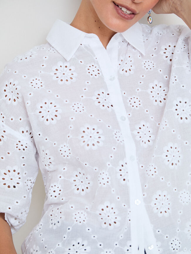 CAMISA BORDADA Blanco Optico