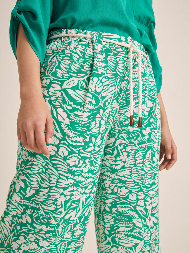 Pantalón culotte estampado Crudo