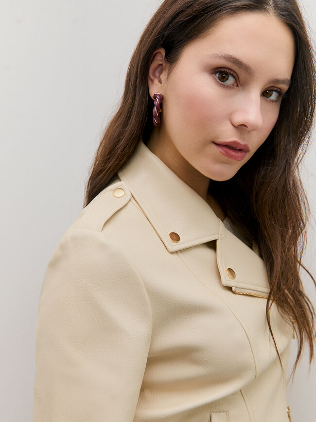 CAZADORA CREMALLERA CRUZADA Crudo