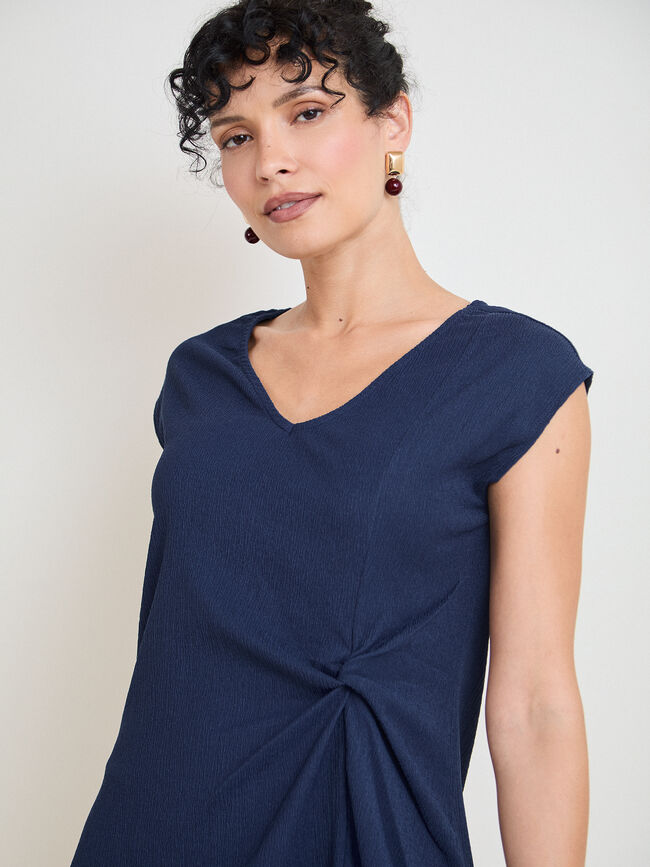 VESTIDO CORTO NUDO Azul Noche