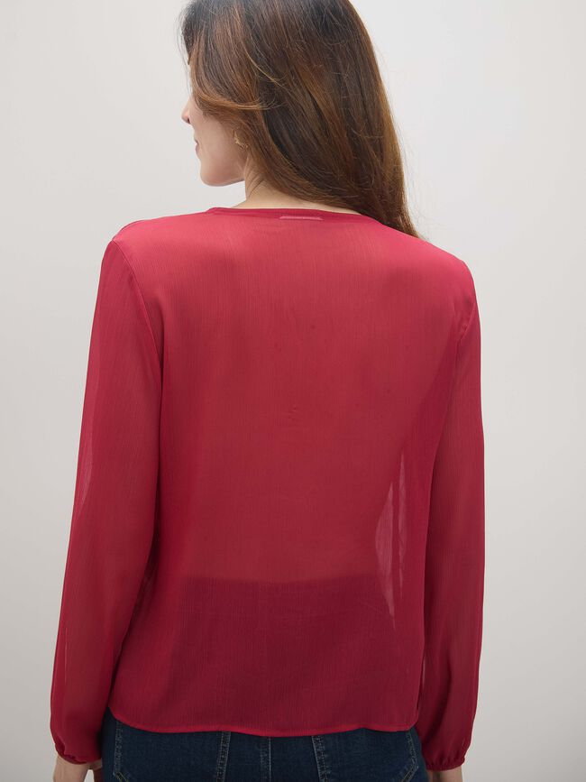 blusa volantes Rojo