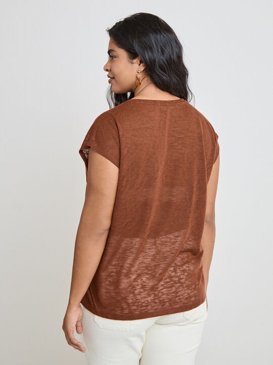 CAMISETA BOTONES Marron Medio image number null
