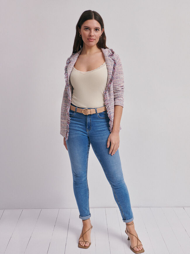 TOP PUNTILLA algodón Blanco Hueso