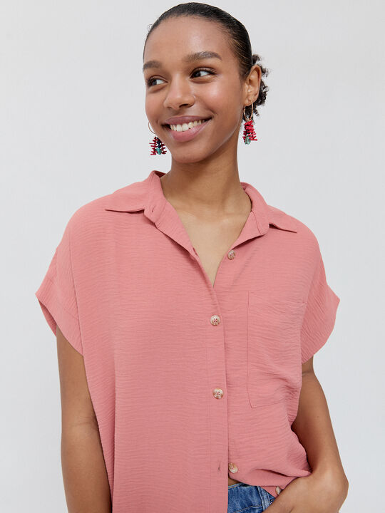 VESTIDO CAMISERO MIDI Rosa Polvo image number null
