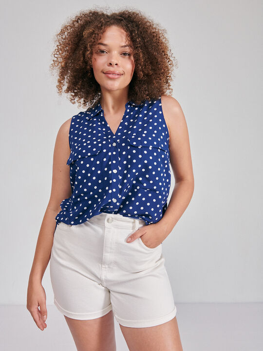 Blusa sin mangas marino claro image number null