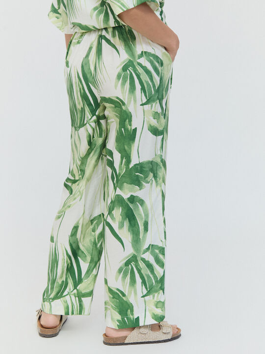 PANTALON RECTO ESTAMPADO Crudo image number null