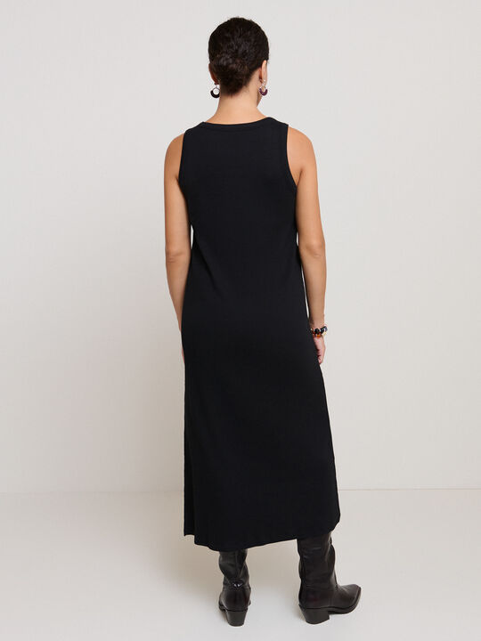VESTIDO APLIQUES CROCHET Negro image number null