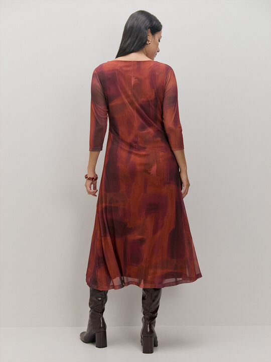 VESTIDO M3/4 ESTAMPADO Fucsia image number null