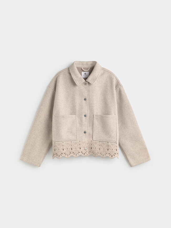 CHAQUETA PA&Ntilde;O TROQUELADA Crudo