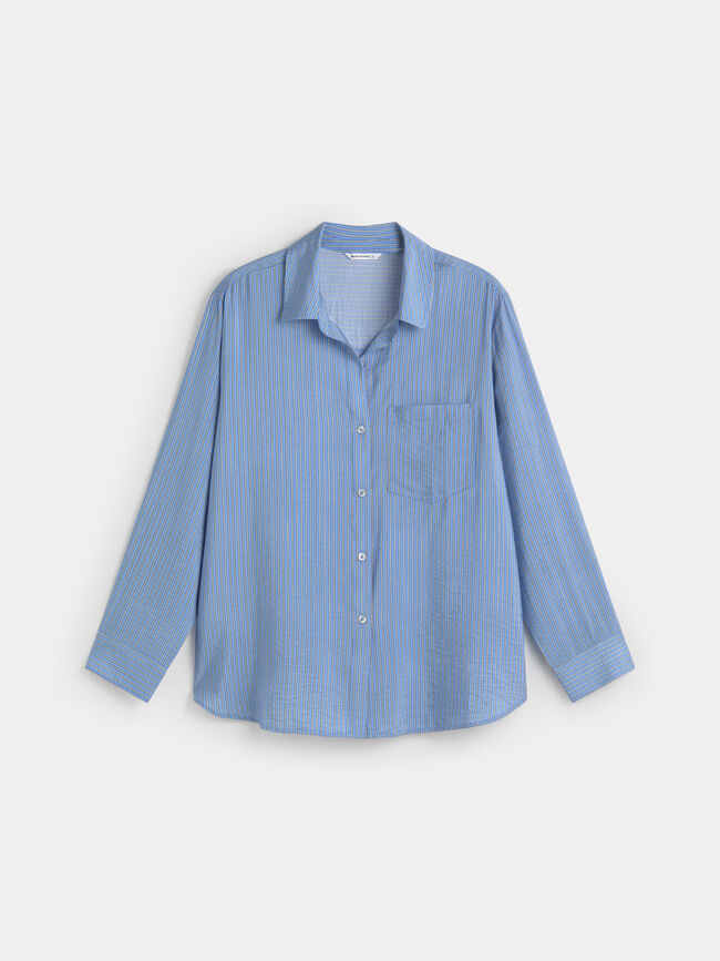 CAMISA MANGA LARGA Azul Chambray
