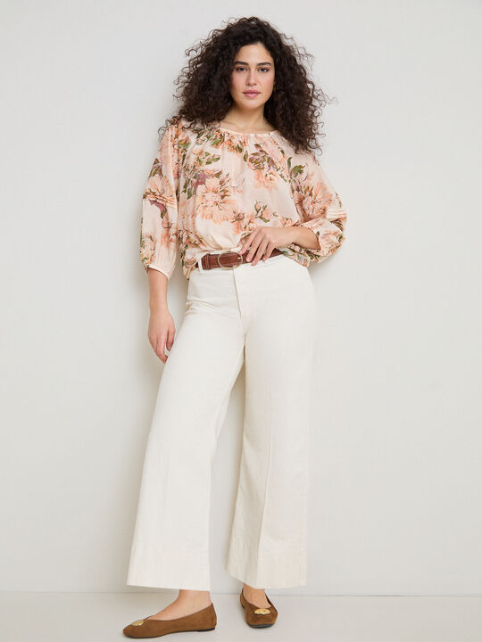 BLUSA DETALLE MANGAS Crudo image number null