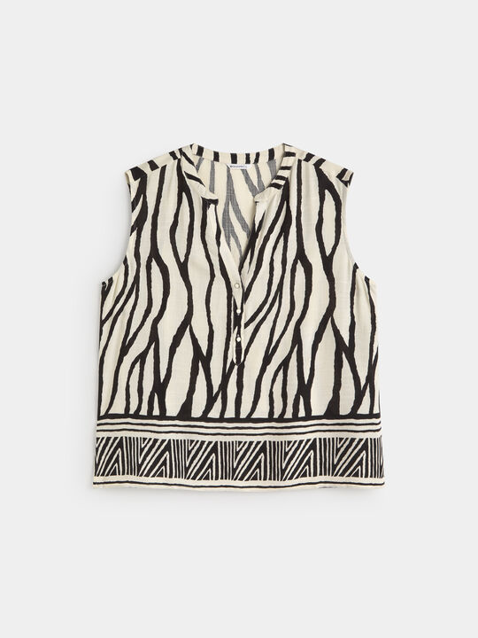 TOP ESTAMPADO BOTONES Negro image number null