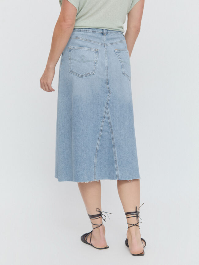FALDA VAQUERA EVASE Mid blue