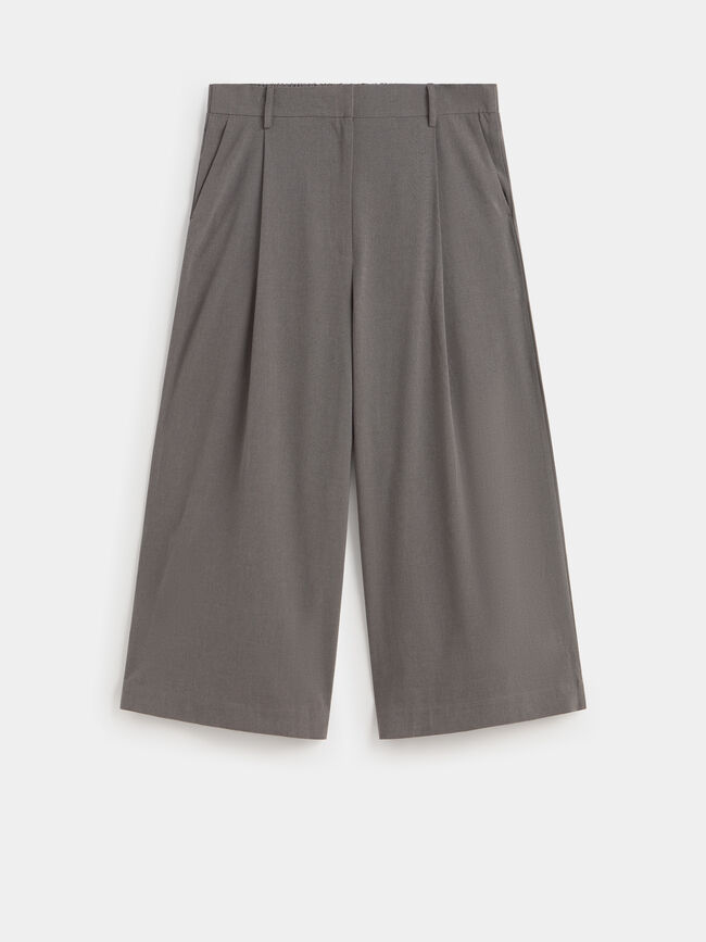 PANTAL&Oacute;N CULOTTE VESTIR Gris Medio