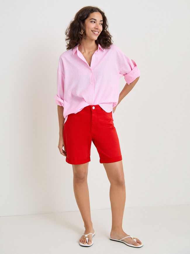 BERMUDA VAQUERA BASICA Rojo