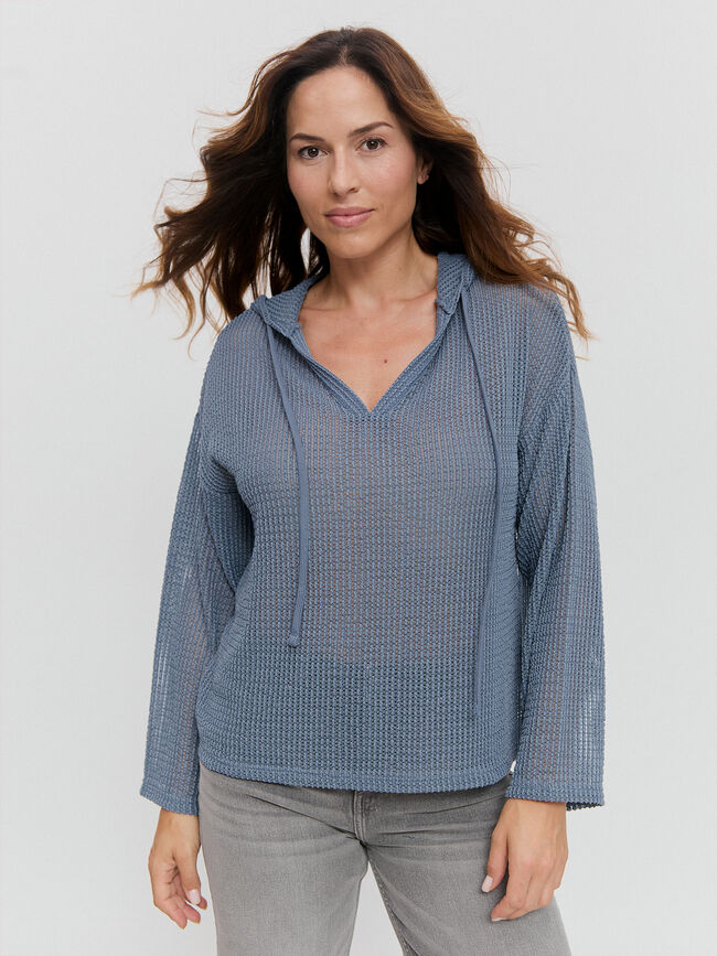 SUDADERA CALADA Azul Grisaceo