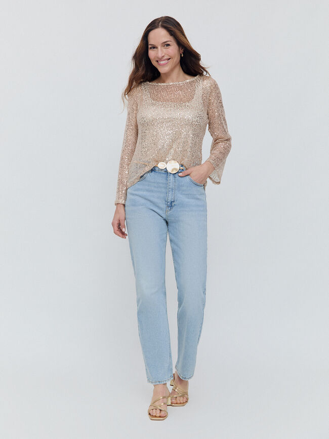 CAMISETA LENTEJUELAS Oro