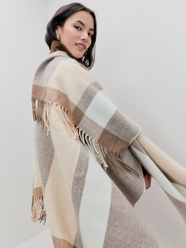 PONCHO MULTICOLOR RAYAS Crudo