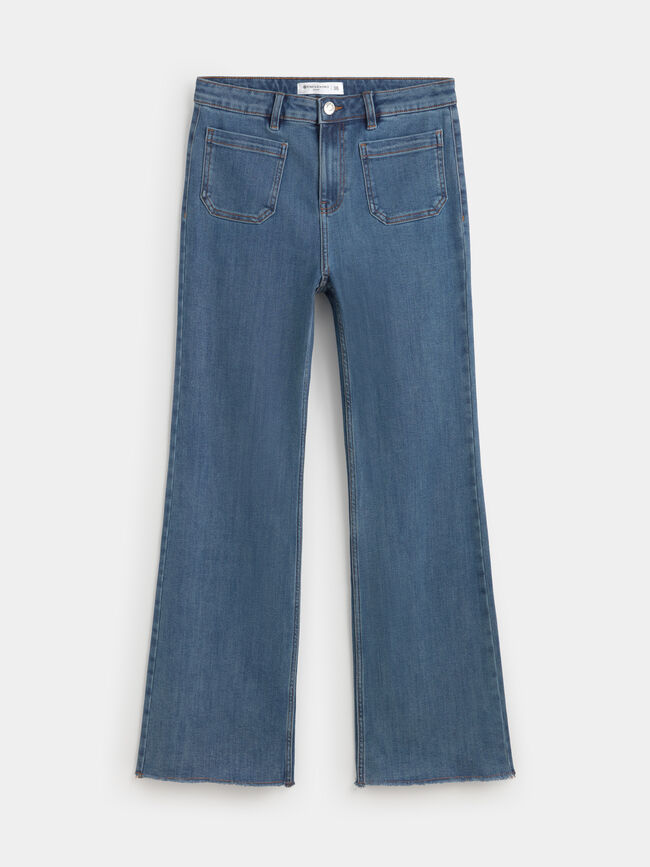 VAQUERO FLARE CROP Mid blue