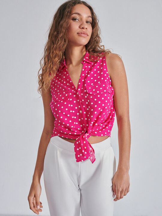 BLUSA SIN MANGAS Fucsia Oscuro image number null
