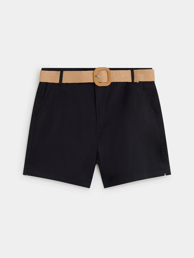 SHORT CHINO CINTURÓN Negro