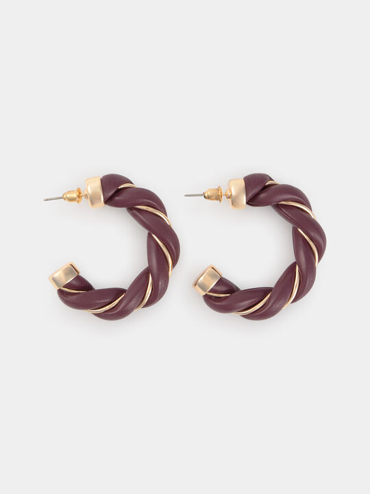 PENDIENTES DOS PIEZAS Burgundy Drab image number null