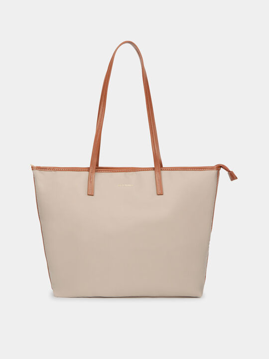 BOLSO SHOPPER COMBINADO PIEDRA OSCURO image number null