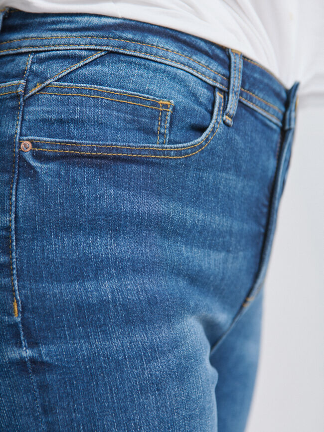 VAQUERO RECTO CROP Dark blue