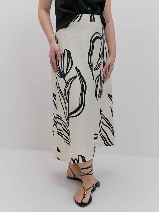 FALDA EVAS&Eacute; ESTAMPADA Crudo image number null