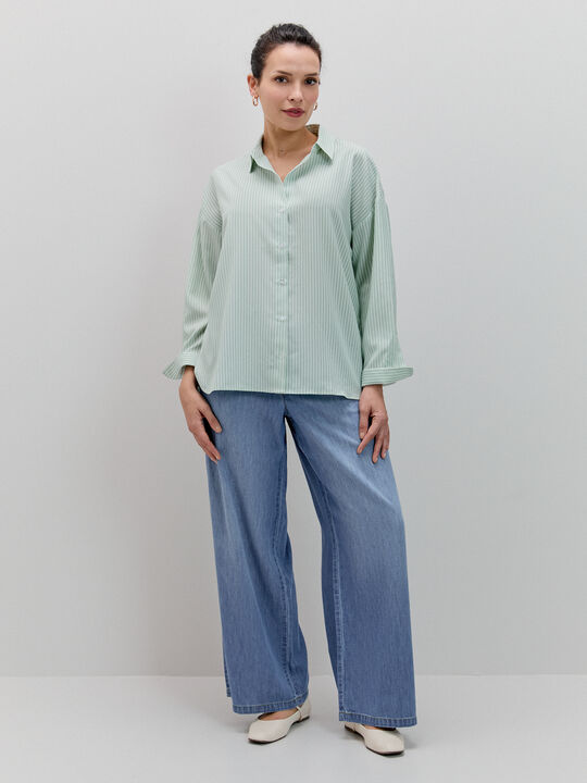 PANTALON VAQUERO SUAVE Mid blue image number null